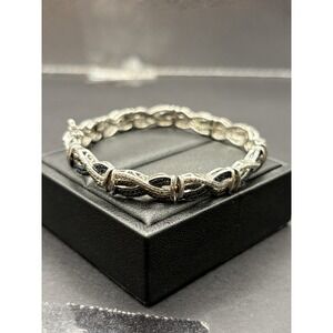 7.75" Blue Rhodium Single Diamond Bracelet 19 Grams H20